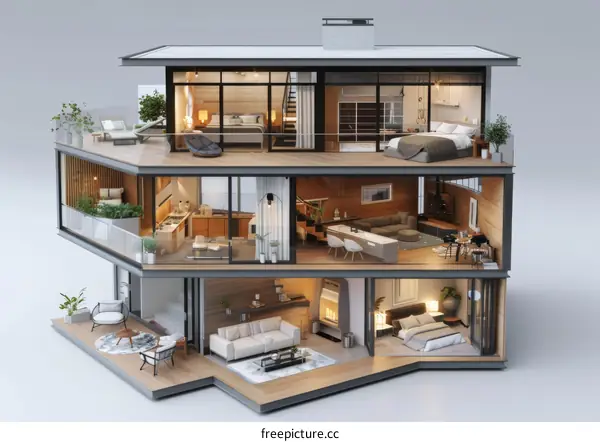 Modern Multi-Level Home Interior Design