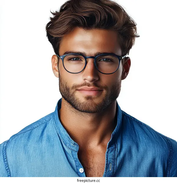 Attractive Man with Glasses and Style