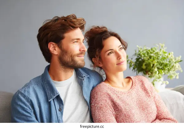 Couple Relaxing and Contemplating