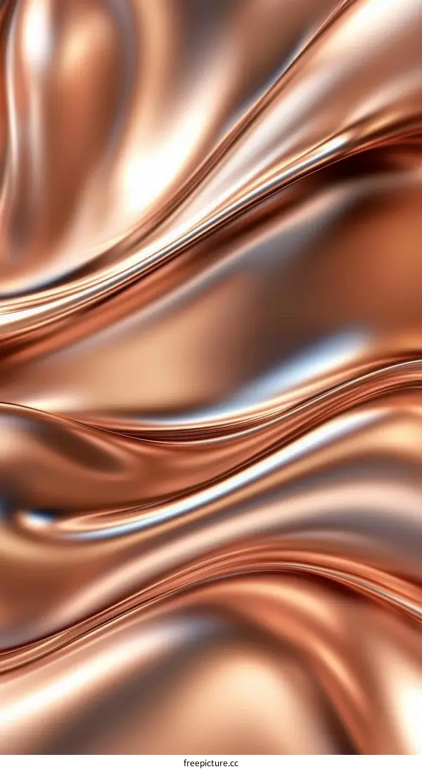 Abstract Rose Gold Flowing Fabric Texture