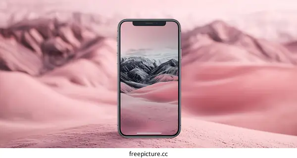 Minimalist Phone Mockup With Desert Landscape