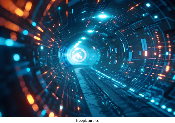 Futuristic Tunnel Technology Digital