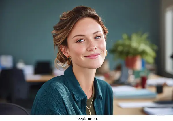Confident Business Woman Portrait in Modern Office
