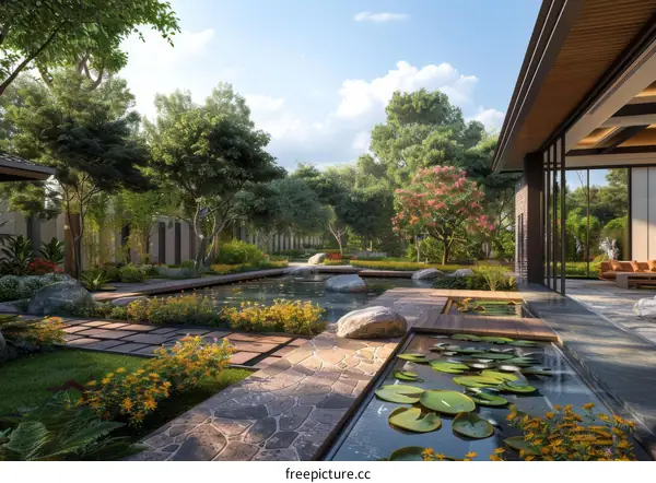 Modern Chinese Style Courtyard Villa Design