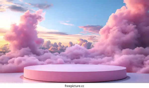 Pink Cloud Sky Product Display Platform