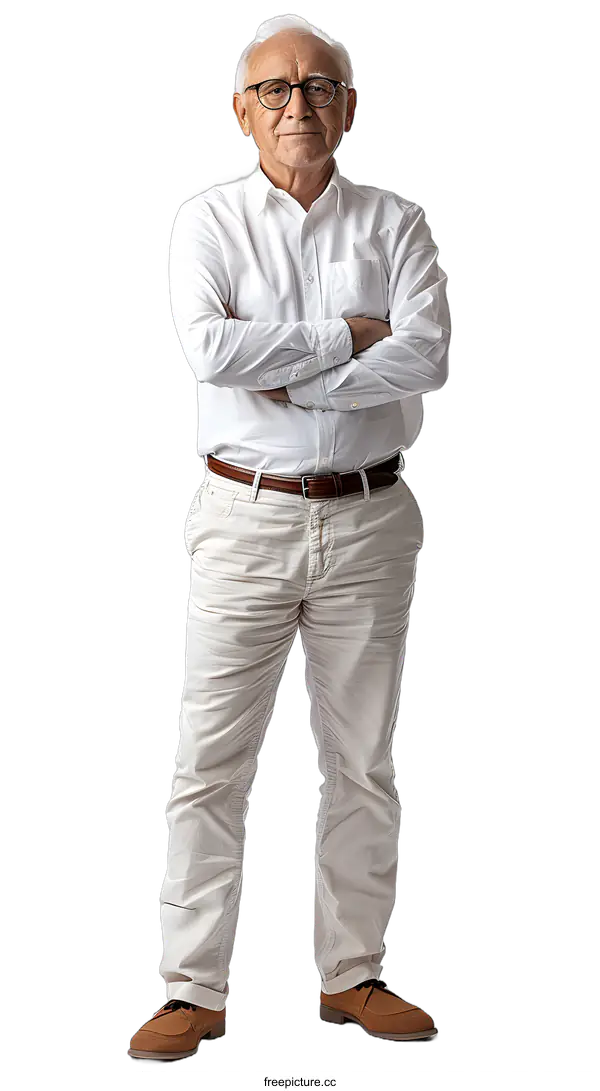 [Transparent Background PNG]portrait of a senior man