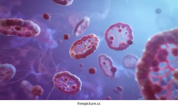 Microscopic View of Red Blood Cells in Blood Stream