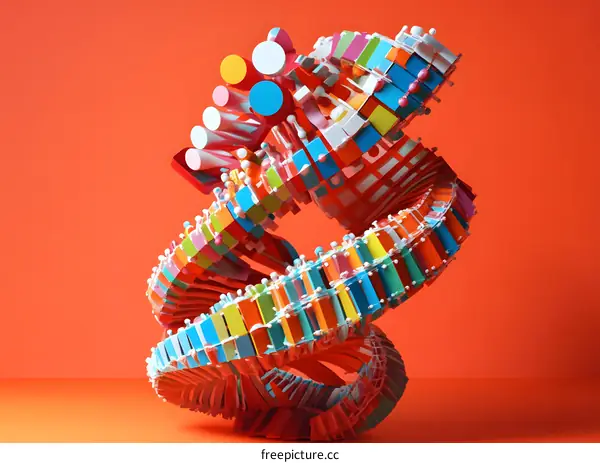 Abstract 3D Design Colorful Geometric Shapes