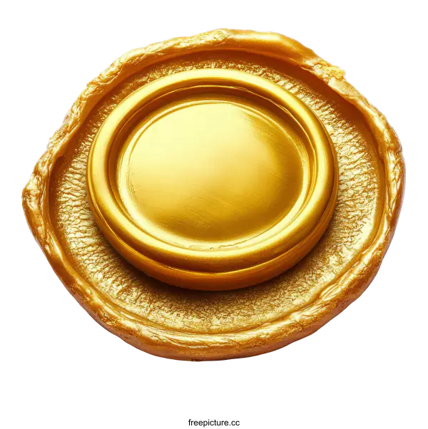[Transparent Background PNG]Golden Wax Seal Detail Close-up