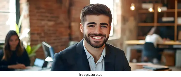Smiling Businessman Portrait In Office
