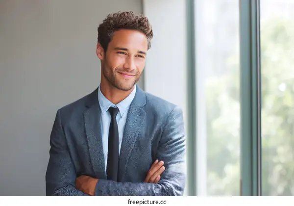Confident Businessman by the Window