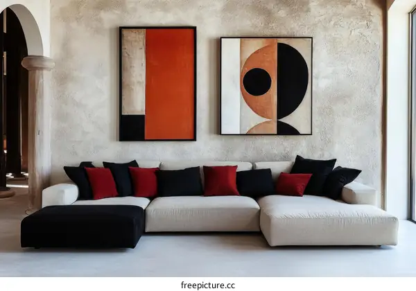 Modern Abstract Art Sofa Living Room