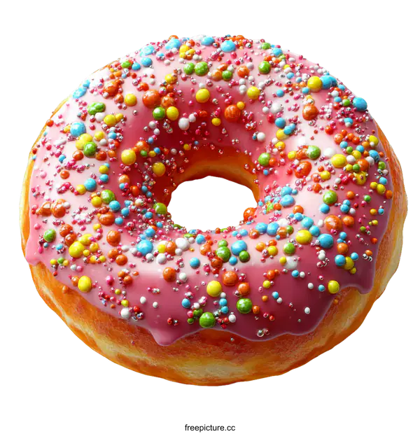 [Transparent Background PNG]Delicious Colorful Sprinkled Donut