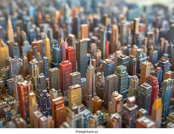 Miniature Architectural City Model