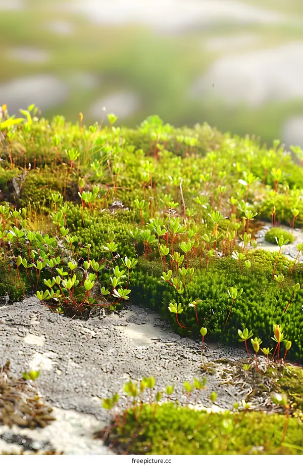Close Up of Green Moss Growing on Stone