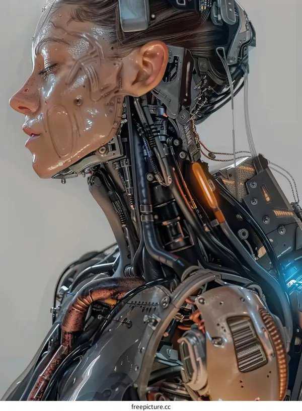 Translucent Cyborg Woman