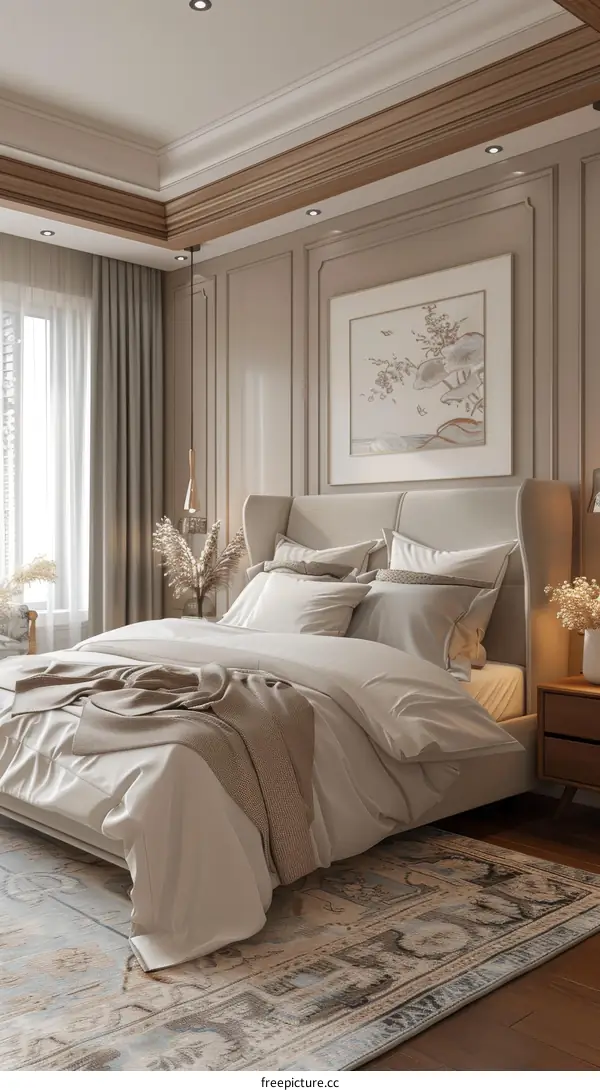 Elegant Bedroom Interior Design with Beige Accents