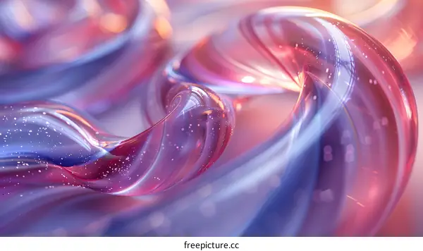 3D rendering of purple and blue glass ribbons