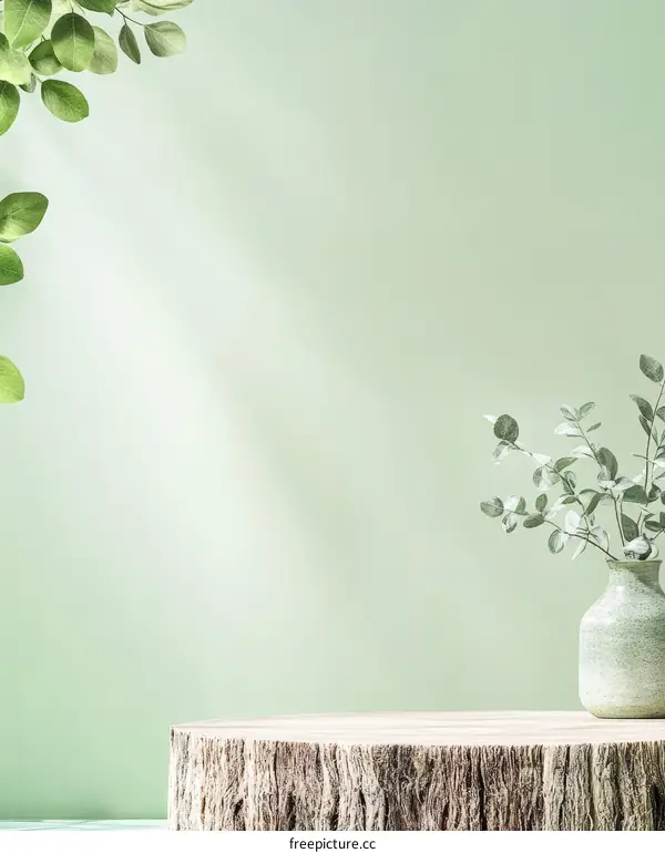 Elegant Natural Display on Wooden Stump