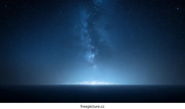 Night Sky Milky Way Horizon Landscape