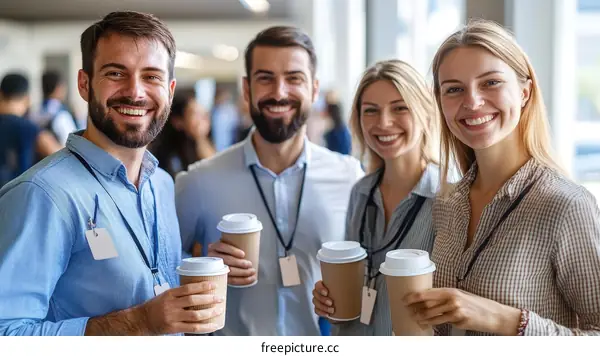 Business People Smiling at Conference