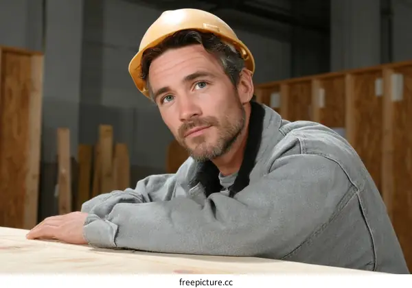 Construction Worker in a Warehouse Setting