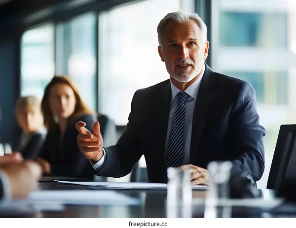 Businessman Leading Meeting in Office