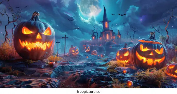 Spooky Halloween Pumpkin Jack-o'-lantern