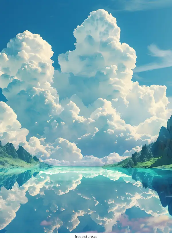 The Spectacular Reflection of the Sky in the Lake