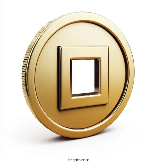 Golden Chinese Coin Illustration