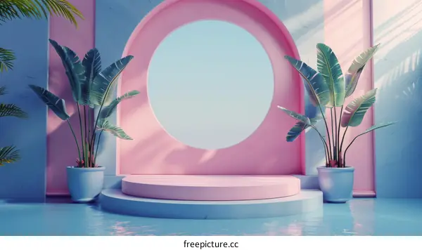 Pastel Dreamy Tropical Display Stand