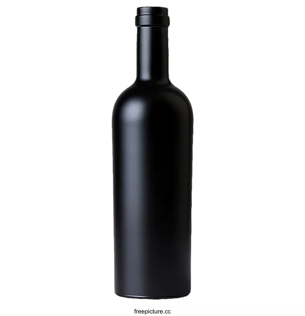 [Transparent Background PNG]Blank Black Wine Bottle Mockup