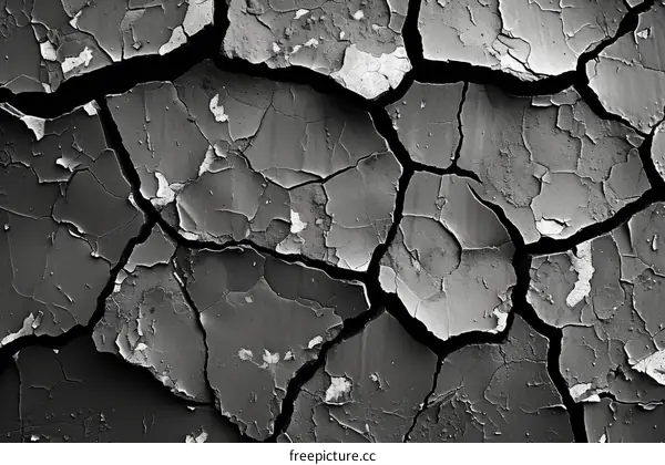 Black and white cracked paint texture