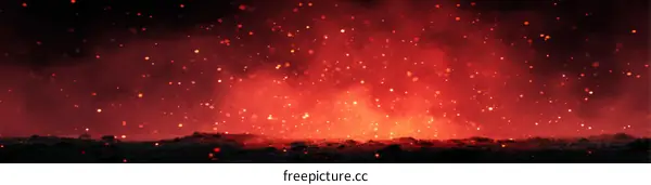 Fiery Volcanic Eruption Landscape