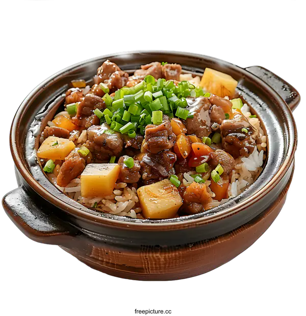[Transparent Background PNG]Stewed Pork Rice in Casserole