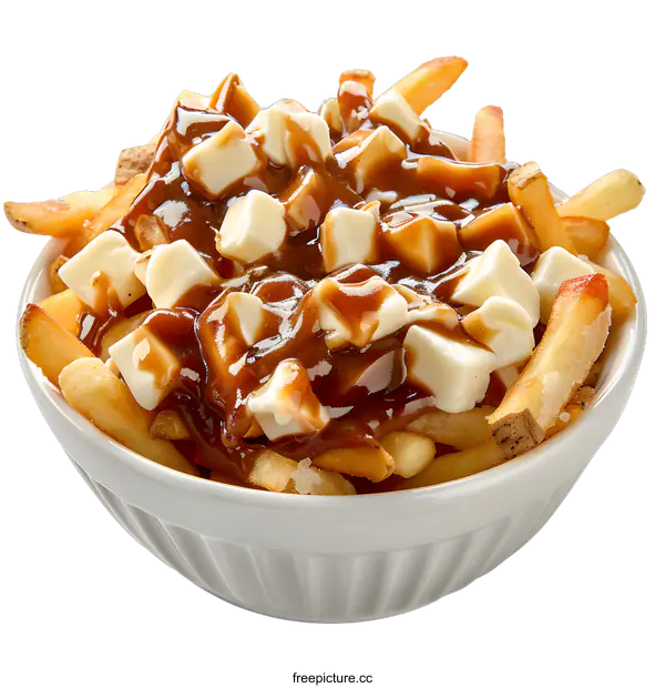 [Transparent Background PNG]Poutine Fries Gravy Cheese Curds Bowl