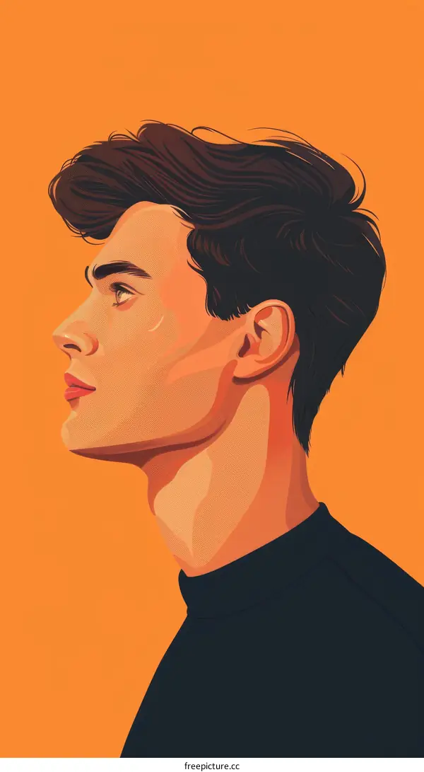 Side view of a young man's face