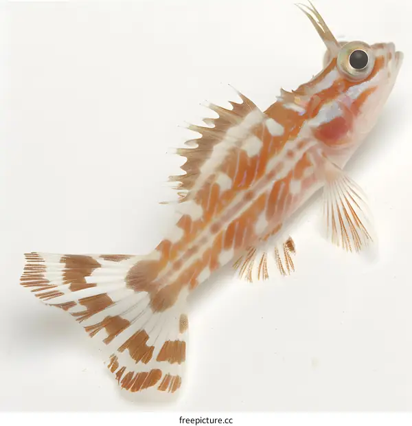 Striped Fish on White Background