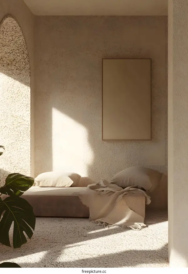 Minimalist Interior Design with Neutral Colors and a Blank Canvas