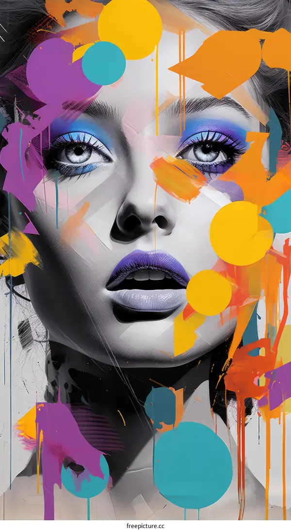 Colorful portrait of a woman