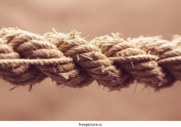 Close up of a fraying rope