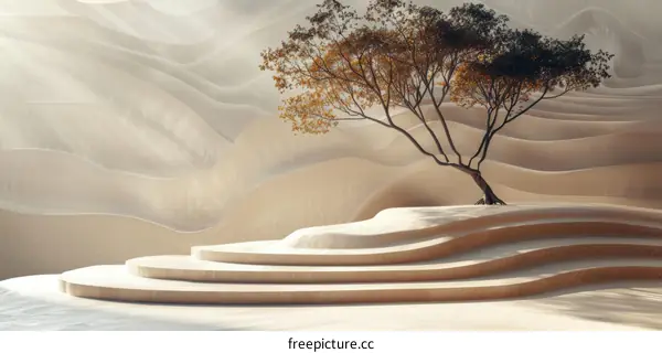 Tree on Abstract Sand Dunes