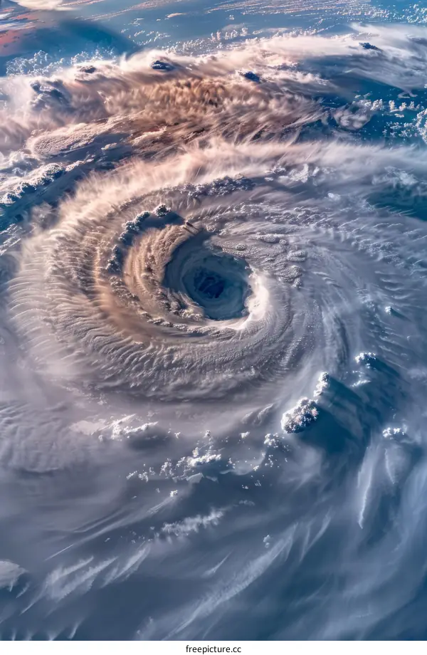 A satellite image of a hurricane in the Pacific Ocean.