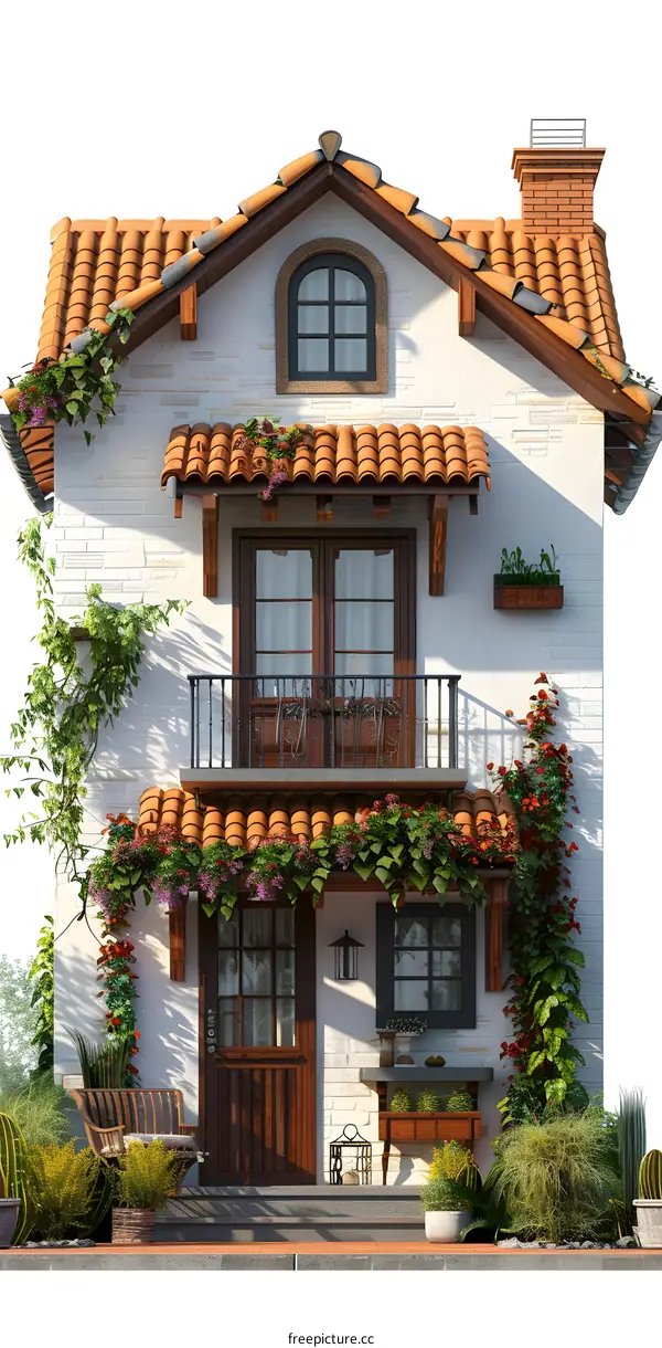 Small house with flowers