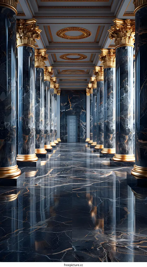 Spectacular Hallway with Intricate Arches and Majestic Columns