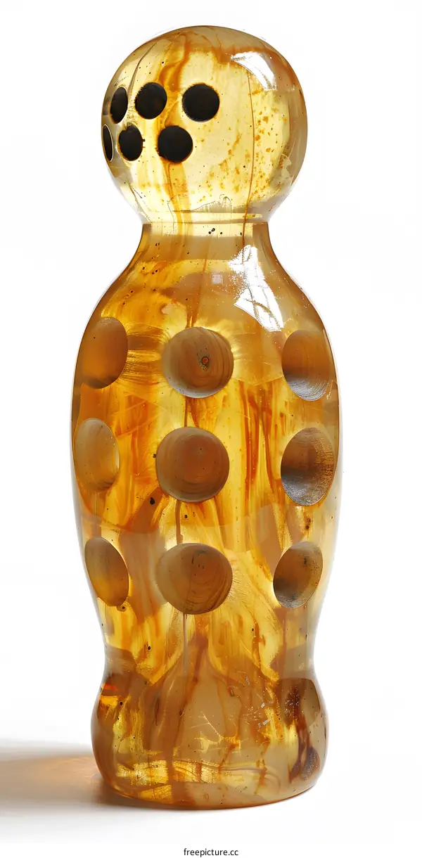 Amber Sculpture with Holes