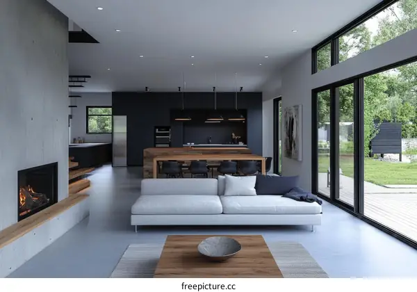 Modern Open-Concept Living Room Design