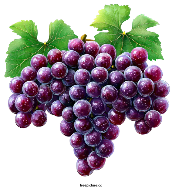 [Transparent Background PNG]Bunch of Purple Grapes Illustration