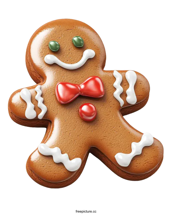 [Transparent Background PNG]Delicious Festive Gingerbread Man Cookie
