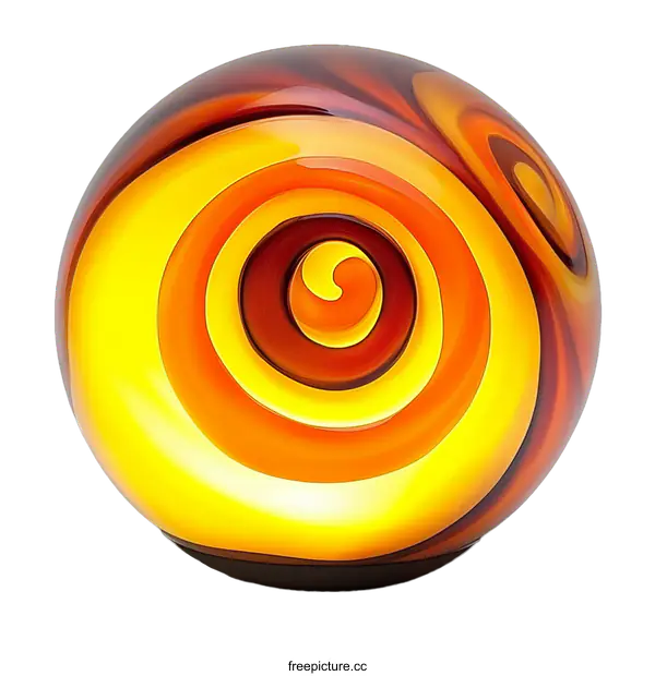 [Transparent Background PNG]Abstract Orange and Yellow Glass Sphere